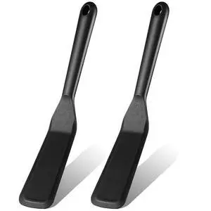 2 Pieces Crepe Spatula Silicone Narrow Skinny Flipper Long Heat Resistant Cooking Pancake Spatula Non Stick for Cooking Egg Burgers Pizza Pancake Steak Omelet(Black) 2 Pieces Crepe Spatula Silicone Narrow Skinny Flipper Long Heat Resistant Cooking Pancake Spatula Non Stick for Cooking Egg Burgers Pizza Pancake Steak Omelet(Black)