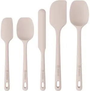 5 Pieces Silicone Spatula Set, Food Grade Rubber Spatula, Upgrade Strong Handle with Ergonomic Grip, Heat Resistant Up to 600°F for Nonstick Cookware, Cooking 5 Pieces Silicone Spatula Set, Food Grade Rubber Spatula, Upgrade Strong Handle with Ergonomic Grip, Heat Resistant Up to 600°F for Nonstick Cookware, Cooking