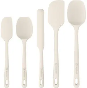 5 Pieces Silicone Spatula Set, Food Grade Rubber Spatula, Upgrade Strong Handle with Ergonomic Grip, Heat Resistant Up to 600°F for Nonstick Cookware, Cooking 5 Pieces Silicone Spatula Set, Food Grade Rubber Spatula, Upgrade Strong Handle with Ergonomic Grip, Heat Resistant Up to 600°F for Nonstick Cookware, Cooking