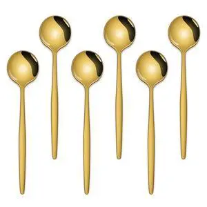 5.1 Inch Coffee & Tea Spoon,6 Pieces Gold Stainless Steel Teaspoon,Mini Spoons For Dessert And Coffee,Durable Demitasse Coffee Spoons For Dessert 5.1 Inch Coffee & Tea Spoon,6 Pieces Gold Stainless Steel Teaspoon,Mini Spoons For Dessert And Coffee,Durable Demitasse Coffee Spoons For Dessert