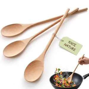 3PCS Wooden Spoons for Cooking, 12 Inch Long Handle Mixing Spoons for Baking, Tasting, Stirring Food, Hot Soups, Large Wooden Utensils for Nonstick Cookwares, Thoughtful Kitchen Gifts 3PCS Wooden Spoons for Cooking, 12 Inch Long Handle Mixing Spoons for Baking, Tasting, Stirring Food, Hot Soups, Large Wooden Utensils for Nonstick Cookwares, Thoughtful Kitchen Gifts