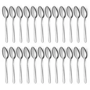 24 Pieces Teaspoons, 6.2 Inches Stainless Steel Teaspoons Silverware, Spoon Silverware, Coffee Spoons, Small Spoon, Mirror Polished, Dishwasher Safe, Silver Spoons For Home, Restaurant 24 Pieces Teaspoons, 6.2 Inches Stainless Steel Teaspoons Silverware, Spoon Silverware, Coffee Spoons, Small Spoon, Mirror Polished, Dishwasher Safe, Silver Spoons For Home, Restaurant