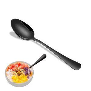 6.7 Inch Black Tea Spoon Set Of 8, Stainless Steel Dessert Spoons for Dining, Black Coffee Spoons For Cafe, Metal Small Spoons For Kitchen 6.7 Inch Black Tea Spoon Set Of 8, Stainless Steel Dessert Spoons for Dining, Black Coffee Spoons For Cafe, Metal Small Spoons For Kitchen