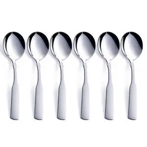 Stainless Steel 6.1' Heavy Duty Round Spoons, Dinner & Table Spoon Set, 6-Piece Stainless Steel 6.1' Heavy Duty Round Spoons, Dinner & Table Spoon Set, 6-Piece