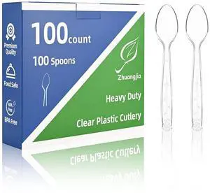 100-Pack Clear Plastic Spoons Disposable BPA-Free Heat Resistant Utensils for Catering & Events -Spoons Heavy Duty Bulk,plastic disposable for Party Supplies 100-Pack Clear Plastic Spoons Disposable BPA-Free Heat Resistant Utensils for Catering & Events -Spoons Heavy Duty Bulk,plastic disposable for Party Supplies