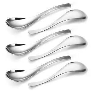 Thick Heavy-weight Soup Spoons, High Grade Stainless Steel Soup Spoons, Set of 6 Thick Heavy-weight Soup Spoons, High Grade Stainless Steel Soup Spoons, Set of 6