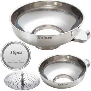 Canning Funnel, Food Grade Stainless Steel Canning Funnels with Strainer, Wide Mouth Funnels for Kitchen Use, Canning Supplies Kit for Wide and Regular Mason Jars - 3 Pack (Small and Large) Canning Funnel, Food Grade Stainless Steel Canning Funnels with Strainer, Wide Mouth Funnels for Kitchen Use, Canning Supplies Kit for Wide and Regular Mason Jars - 3 Pack (Small and Large)