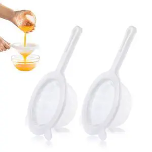 2PCS Plastic Fine Mesh Strainer, Nylon Ultra Strainer for Juice, Coffee, Honey, Milk, Nut Milk with Handle (120+200Mesh) 2PCS Plastic Fine Mesh Strainer, Nylon Ultra Strainer for Juice, Coffee, Honey, Milk, Nut Milk with Handle (120+200Mesh)