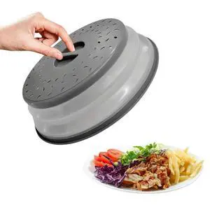 2-in-1 Collapsible Microwave Splatter Guard Cover & Vegetable Washing Colander: The Ultimate Space-Saving Kitchen Essential (Gray) 2-in-1 Collapsible Microwave Splatter Guard Cover & Vegetable Washing Colander: The Ultimate Space-Saving Kitchen Essential (Gray)
