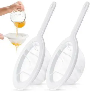 2 Pcs 9" Ultra Fine Mesh Strainer for Kefir Grains Plastic Juice Strainer Food Colander Greek Yogurt Sieve Large Capacity Filter for Kombucha Cold Brew Coffee Shrimp Separation(120/200 Mesh) 2 Pcs 9" Ultra Fine Mesh Strainer for Kefir Grains Plastic Juice Strainer Food Colander Greek Yogurt Sieve Large Capacity Filter for Kombucha Cold Brew Coffee Shrimp Separation(120/200 Mesh)