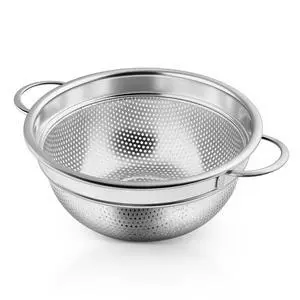 Colander Strainer Stainless Steel 3 Quart, Metal Micro-Perforated Colander for Kitchen Food, Ideal for Rinsing Washing Draining, Dishwasher Safe, Shiny Silver, 1PC Colander Strainer Stainless Steel 3 Quart, Metal Micro-Perforated Colander for Kitchen Food, Ideal for Rinsing Washing Draining, Dishwasher Safe, Shiny Silver, 1PC