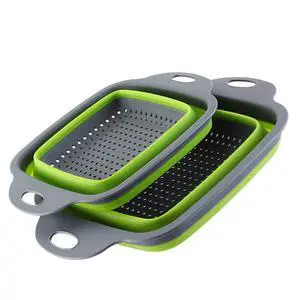 2-Pack Collapsible Colander, 9.5 & 11.5 Inch Folding Basket 2-Pack Collapsible Colander, 9.5 & 11.5 Inch Folding Basket