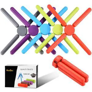 5 Pack Thick Silicone Trivets for Hot Dishes Eco-Friendly Foldable Trivets for Hot Pots and Pans Folding Trivet Save Much Space for Kitchen Home, Multi-Color 5 Pack Thick Silicone Trivets for Hot Dishes Eco-Friendly Foldable Trivets for Hot Pots and Pans Folding Trivet Save Much Space for Kitchen Home, Multi-Color
