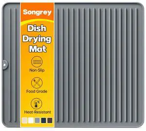 18" x 16" Silicone Dish Drying Mat, Kitchen Counter Drying Pad for Sink Dishes or Under Rack, Multi-Use as Heat Resistant Trivet, Coffee Bar Mat 18" x 16" Silicone Dish Drying Mat, Kitchen Counter Drying Pad for Sink Dishes or Under Rack, Multi-Use as Heat Resistant Trivet, Coffee Bar Mat