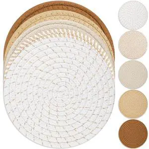 Trivet Mats Set for Hot Dishes, 5 Heat Resistant Pot Holders for Kitchen, Home Essentials, Anti Stain Hot Pads for Hot pots and Pans, Fall Decorations for Home, 7 Inches(Brown) Trivet Mats Set for Hot Dishes, 5 Heat Resistant Pot Holders for Kitchen, Home Essentials, Anti Stain Hot Pads for Hot pots and Pans, Fall Decorations for Home, 7 Inches(Brown)