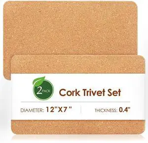 Rectangle Cork Trivets for Hot Dishes, 12" x 7" High-Density Thick Cork Hot Pads Placemats for Pots and Pans, Heat Resistant Hot Pads for Kitchen Countertop Table,2 Pcs Cork Coaster Rectangle Cork Trivets for Hot Dishes, 12" x 7" High-Density Thick Cork Hot Pads Placemats for Pots and Pans, Heat Resistant Hot Pads for Kitchen Countertop Table,2 Pcs Cork Coaster