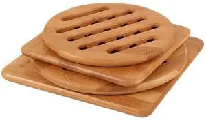 Hot Pads Trivet,Table Solid Bamboo Wood Trivets for Hot Dishes and Pot with Non-Slip Pads Heat Resistant Pads Teapot Trivet 4pcs(Multi Size,2 Square 2 Round) Hot Pads Trivet,Table Solid Bamboo Wood Trivets for Hot Dishes and Pot with Non-Slip Pads Heat Resistant Pads Teapot Trivet 4pcs(Multi Size,2 Square 2 Round)