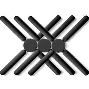3/Pack Foldable Silicone Trivets, Folding Trivets, Non-Slip Collapsible Cross Compact Design Expandable Silicone Pot Holder, Black 3/Pack Foldable Silicone Trivets, Folding Trivets, Non-Slip Collapsible Cross Compact Design Expandable Silicone Pot Holder, Black