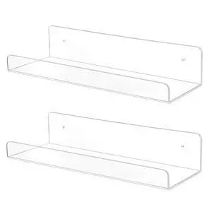 2 Pack Acrylic Shelves for Wall 10in Floating Shelf Wall Mounted Set for Room, Bedroom, Bathroom, Kitchen, Living Room, Office Book Shelf Storage Decor 2 Pack Acrylic Shelves for Wall 10in Floating Shelf Wall Mounted Set for Room, Bedroom, Bathroom, Kitchen, Living Room, Office Book Shelf Storage Decor