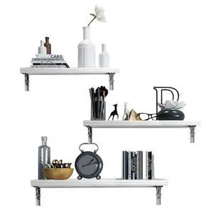 Floating Shelves Wall Mounted Set, Water Proof Wall Shelves for Living Room, Dining Room, Bedroom, Kitchen, Office and Greenhouse (Silver Grey Set of 3) Floating Shelves Wall Mounted Set, Water Proof Wall Shelves for Living Room, Dining Room, Bedroom, Kitchen, Office and Greenhouse (Silver Grey Set of 3)