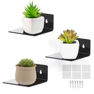 Acrylic Wall Shelves,Clear 4 inch Floating Shelves for Display,Ledges Pop Figures,Plant,Tiny Wall Mounted Transparent Shelf Small Invisible Shelves with Adhesive for Bedroom Living Room Decoration Acrylic Wall Shelves,Clear 4 inch Floating Shelves for Display,Ledges Pop Figures,Plant,Tiny Wall Mounted Transparent Shelf Small Invisible Shelves with Adhesive for Bedroom Living Room Decoration