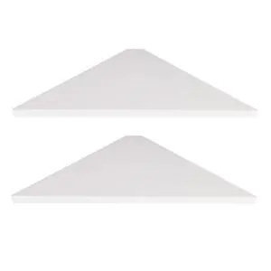 Corner Mounting Shelf Set of 2 Easy to Install Floating Wall Shelves with Wood Grain Finish, Durable and Waterproof ABS Plastic for Kitchen, Bathroom, Living Room Home Décor Corner Mounting Shelf Set of 2 Easy to Install Floating Wall Shelves with Wood Grain Finish, Durable and Waterproof ABS Plastic for Kitchen, Bathroom, Living Room Home Décor