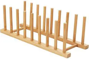 Bamboo Dish Plate Bowl Cup Book Pot Lid Cutting Board Drying Rack Stand Drainer Storage Holder Organizer Kitchen CabinetKeep Dry Bamboo Dish Plate Bowl Cup Book Pot Lid Cutting Board Drying Rack Stand Drainer Storage Holder Organizer Kitchen CabinetKeep Dry