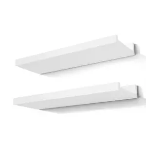 White Floating Shelves for Wall Decor, Wall Mounted Wood Storage Shelf for Bedroom, Living Room, Bathroom, Kitchen, Nursery, Display Picture Ledge Shelf with Lip Set of 2-14 Inches, White White Floating Shelves for Wall Decor, Wall Mounted Wood Storage Shelf for Bedroom, Living Room, Bathroom, Kitchen, Nursery, Display Picture Ledge Shelf with Lip Set of 2-14 Inches, White