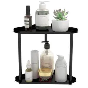 2 Tier Bathroom Counter Organizer, Vanity Organizer Corner Shelf 2 Tier Bathroom Counter Organizer, Vanity Organizer Corner Shelf