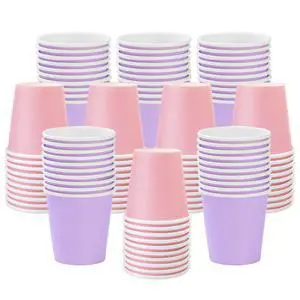 3oz Bathroom Cups, 100 Pack Disposable Paper Cups Pink Purple 3oz Bathroom Cups, 100 Pack Disposable Paper Cups Pink Purple