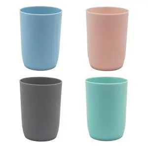 4-Pack Bathroom Tumbler - Plastic Toothbrush Cup - Reusable Drinkware - Mouthwash Cup 4-Pack Bathroom Tumbler - Plastic Toothbrush Cup - Reusable Drinkware - Mouthwash Cup