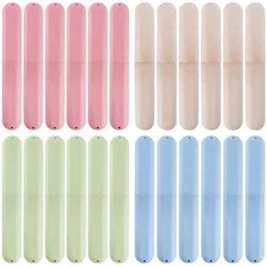 28 Pack Travel Toothbrush Case, Portable Dust-proof Breathable Toothbrush Holder for Travel, Business, Home, Camping, School (4 Colors) 28 Pack Travel Toothbrush Case, Portable Dust-proof Breathable Toothbrush Holder for Travel, Business, Home, Camping, School (4 Colors)