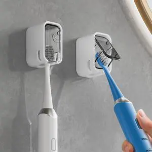 Toothbrush Holders for BathroomInnovation Single Slot Design 2PCS Toothbrush Holder Wall Mounted with Cover for Shower, Single Toothbrush Dispenser Storage Organizer for Family & Travel Toothbrush Holders for BathroomInnovation Single Slot Design 2PCS Toothbrush Holder Wall Mounted with Cover for Shower, Single Toothbrush Dispenser Storage Organizer for Family & Travel