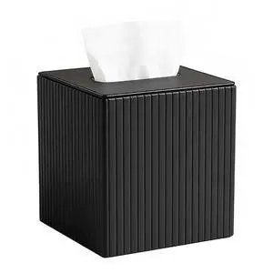 Luxury Square Tissue Box Holder Decorative Organizer for Bathroom Vanity Countertop, Night Stands Bedroom Office DeskLeather Tissue Box Cover with Magnetic Closure (Black Vertical Stripes) Luxury Square Tissue Box Holder Decorative Organizer for Bathroom Vanity Countertop, Night Stands Bedroom Office DeskLeather Tissue Box Cover with Magnetic Closure (Black Vertical Stripes)