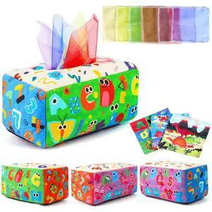Baby Tissue Box Toy - Montessori Baby Toys for 6-12 Months 1 Year Old Boy Girl - Soft Crinkle Sensory Toys for Infant Toddlers - Easter Basket Essentials Stuffers - Baby Boy Girl Gifts Baby Tissue Box Toy - Montessori Baby Toys for 6-12 Months 1 Year Old Boy Girl - Soft Crinkle Sensory Toys for Infant Toddlers - Easter Basket Essentials Stuffers - Baby Boy Girl Gifts