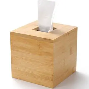 Bamboo Tissue Box Cover, Square Wood Tissue Box Holder, Wooden Facial Paper Holder for Bathroom, Bedroom, Dinner Table, Office (Square - 1 Pack) Bamboo Tissue Box Cover, Square Wood Tissue Box Holder, Wooden Facial Paper Holder for Bathroom, Bedroom, Dinner Table, Office (Square - 1 Pack)
