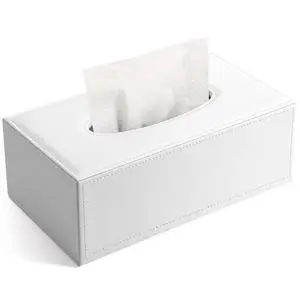 Rectangular PU Leather Tissue Box Cover - Facial Tissue Paper Napkin Holder for Bathroom, Home, Office, Car Automotive Decoration with Magnetic Bottom(White) Rectangular PU Leather Tissue Box Cover - Facial Tissue Paper Napkin Holder for Bathroom, Home, Office, Car Automotive Decoration with Magnetic Bottom(White)