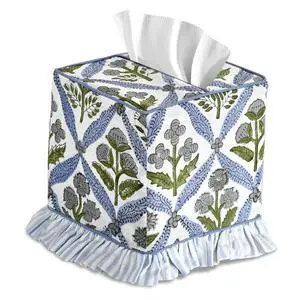 Light Steel Blue Block Print Ruffle Tissue Box Cover Handmade Cotton Decorative Square Napkin Holder for Home Bedroom Living Room Bathroom Vanity Countertop Car Office Kitchen Light Steel Blue Block Print Ruffle Tissue Box Cover Handmade Cotton Decorative Square Napkin Holder for Home Bedroom Living Room Bathroom Vanity Countertop Car Office Kitchen