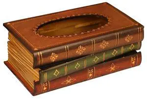 Elegant Wooden Antique Book Tissue Holder Dispenser/Novelty Napkin Holder, 10.75 x 6.5 x 4 Inches Elegant Wooden Antique Book Tissue Holder Dispenser/Novelty Napkin Holder, 10.75 x 6.5 x 4 Inches