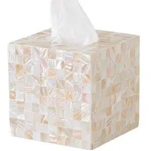 5.9 Mother of Pearl Tissue Box Cover for Kleenex and More Handcrafted Square Tissue Holder with Sliding Bottom Decorative Napkin Dispenser for Bathroom, Bedroom, Kitchen, Office 5.9 Mother of Pearl Tissue Box Cover for Kleenex and More Handcrafted Square Tissue Holder with Sliding Bottom Decorative Napkin Dispenser for Bathroom, Bedroom, Kitchen, Office