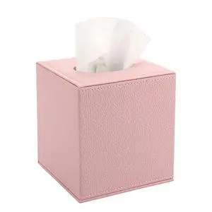 Tissue Box Cover Square Tissue Box Stylish PU Tissue Box Holder with Magnetic Bottom, Cube Leather Tissue Cover for Living Room Bathroom Table Desk Home Office Car, Pink Tissue Box Cover Square Tissue Box Stylish PU Tissue Box Holder with Magnetic Bottom, Cube Leather Tissue Cover for Living Room Bathroom Table Desk Home Office Car, Pink