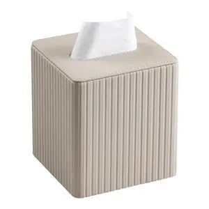 PU Leather Tissue Box Cover Square Tissue Box Holder with Magnetic Closure (Beige) PU Leather Tissue Box Cover Square Tissue Box Holder with Magnetic Closure (Beige)