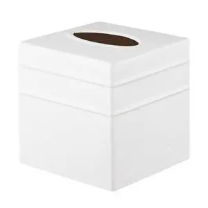Tissue Box Cover Square Handcrafted Border Embossed White Metal Tissue Holder Box for Bathroom Accessory, Aesthetic Decorative Facial Napkin Cube for Modern Home Decor Tissue Box Cover Square Handcrafted Border Embossed White Metal Tissue Holder Box for Bathroom Accessory, Aesthetic Decorative Facial Napkin Cube for Modern Home Decor