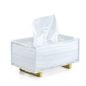 Thick Acrylic Tissue Box Holder Rectangular Clear Tissue Box Dispenser with Gold Plated Aluminum Legs for Bathroom, Kitchen, Bedroom, Office, Hotels and Restaurant Thick Acrylic Tissue Box Holder Rectangular Clear Tissue Box Dispenser with Gold Plated Aluminum Legs for Bathroom, Kitchen, Bedroom, Office, Hotels and Restaurant