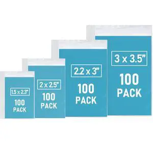 400PCS Small Plastic Bags, 4 Assorted Sizes, Small Baggies, Clear Jewelry Bags Resealable, Reclosable Poly Bag for Pill, Beads, Storage 400PCS Small Plastic Bags, 4 Assorted Sizes, Small Baggies, Clear Jewelry Bags Resealable, Reclosable Poly Bag for Pill, Beads, Storage