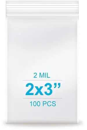 2''x 3'', (Pack of 100) Thick Clear Plastic Reclosable Zip Poly Bags with Resealable Lock Seal Zipper for Photo, Jewelry, Bakery, Treats, Travel, Storage, Packaging & Shipping 2''x 3'', (Pack of 100) Thick Clear Plastic Reclosable Zip Poly Bags with Resealable Lock Seal Zipper for Photo, Jewelry, Bakery, Treats, Travel, Storage, Packaging & Shipping