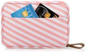 Mini Striped Pouch for Purse Stripe Makeup Bag with Zipper Cute Nylon Cosmetic Bag for Travel Essentials Organizer Pouches Womens Small Toiletry Bags Storage Pouch for Skincare Items, Pink Mini Striped Pouch for Purse Stripe Makeup Bag with Zipper Cute Nylon Cosmetic Bag for Travel Essentials Organizer Pouches Womens Small Toiletry Bags Storage Pouch for Skincare Items, Pink