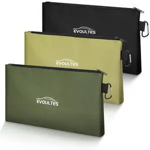 12 Inch Tool Pouches with Zipper, Small Tools Bags with Carabiner, Multi Purpose Utility Organizer Bags for Tools (3 Pack in Tan, Navy Green, Black) 12 Inch Tool Pouches with Zipper, Small Tools Bags with Carabiner, Multi Purpose Utility Organizer Bags for Tools (3 Pack in Tan, Navy Green, Black)