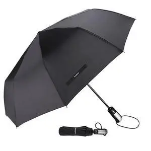 Travel Umbrella Windproof 46 Inches Canopy, Black Travel Umbrella Windproof 46 Inches Canopy, Black