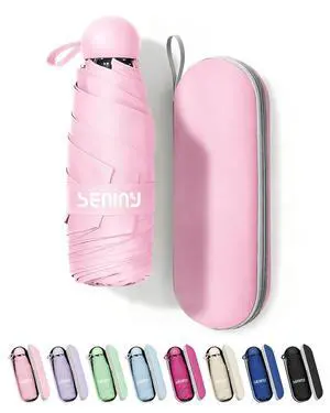 Mini Portable Travel Umbrella with Case - Compact Umbrellas for Rain & Sun UV Protection for Backpack Pocket, Lightweight Folding Small Umbrella, Tiny Purse Size UV Blocker for Kids Women Girls Mini Portable Travel Umbrella with Case - Compact Umbrellas for Rain & Sun UV Protection for Backpack Pocket, Lightweight Folding Small Umbrella, Tiny Purse Size UV Blocker for Kids Women Girls